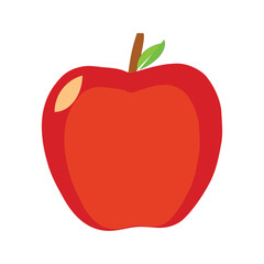 apple vector illustration of fresh red apple fruit 2d