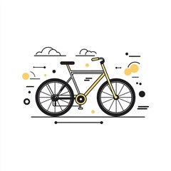 Minimalist bicycle illustration evoking simplicity and freedom of movement