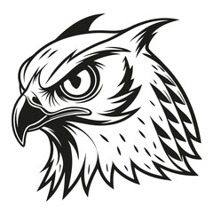 Obraz premium a-fierce-owl-face-in-silhouette-vector-style--wide.eps