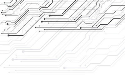 Abstract technology Black lines circuit cyber pattern on white background vector