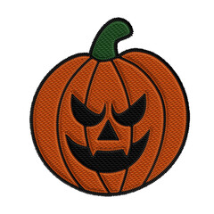 Jack-o'-lantern with a wicked grin and slanted, sinister eyes. Perfect for creepy Halloween embroidery, villain-themed artwork, and expressive spooky designs