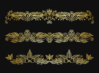Fototapeta premium Floral Mehandi Borders Vector Collection