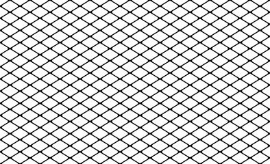 Fototapeta premium Black wire mesh fence on a white background