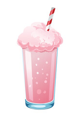 Pink Cotton Candy drink - Vector Illustration