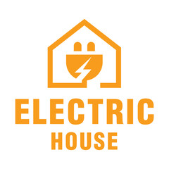 Obraz premium electric house flat minimalist logo design