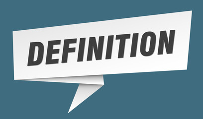 definition banner. definition speech bubble, label, sticker, sign template