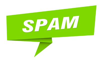 spam banner. spam speech bubble, label, sticker, sign template