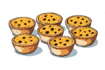Pastel de Nata Delight  Egg Custard Tarts with Portuguese Pastries.