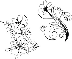 Elegant Black and White Floral Designs Two Separate Arrangements