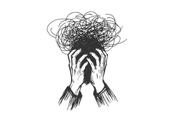 Anxiety hand drawn sketch vector illustration