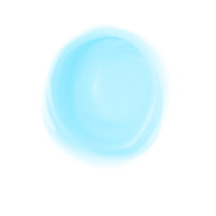 Watercolour hand drawn Circle sky blue shape.