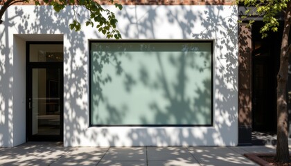Modern architectural facade with shadows urban setting photography daylight minimalist design concept