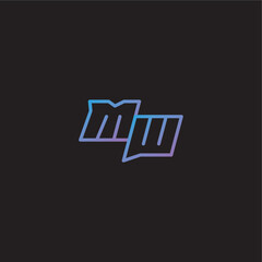monogram logo design amazing esport style MW dinamyc line gaming concept letter