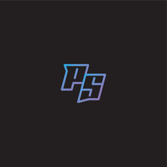 Obraz premium monogram logo design amazing esport style PS dinamyc line gaming concept letter