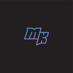 monogram logo design amazing esport style MK dinamyc line gaming concept letter