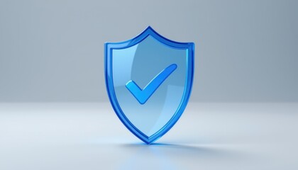 Secure your data with a blue shield icon in a minimalistic digital environment