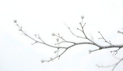 snow covered branches of tree
