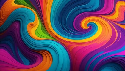 Vibrant abstract flow art featuring a stunning color palette and dynamic swirling patterns design.