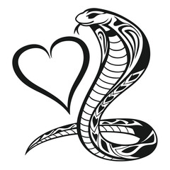 Fototapeta premium a-glamorous-snake-silhouette-forming-a-heart-shape.eps
