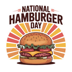 National Hamburger Day Tasty Burger Celebration Graphic
