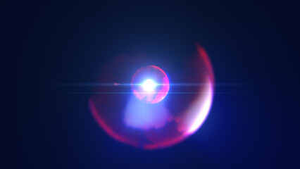 Radiant blue energy burst at the center of a circular light formation in space