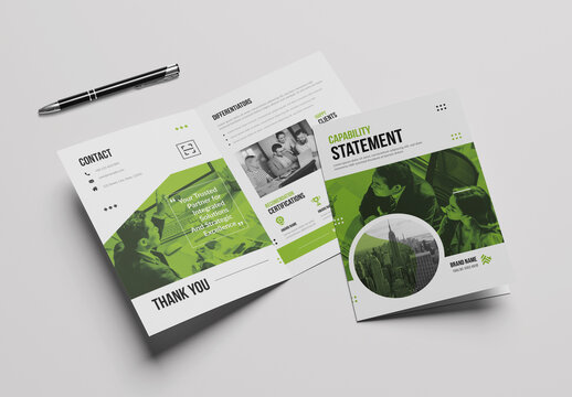 Modern Capability Statement Bifold Brochure Layout