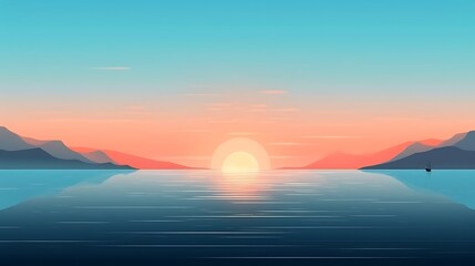 Sunset Over Calm Waters.