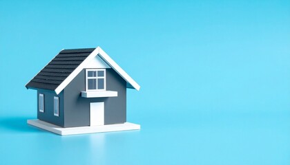 house on blue background