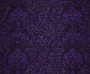 Intricate black damask pattern on deep purple, seamless  , victorian wallpaper, pattern