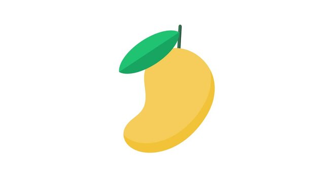 yellow mango. ripe mango. fruit. mango flavor. simple animation, motion graphics.