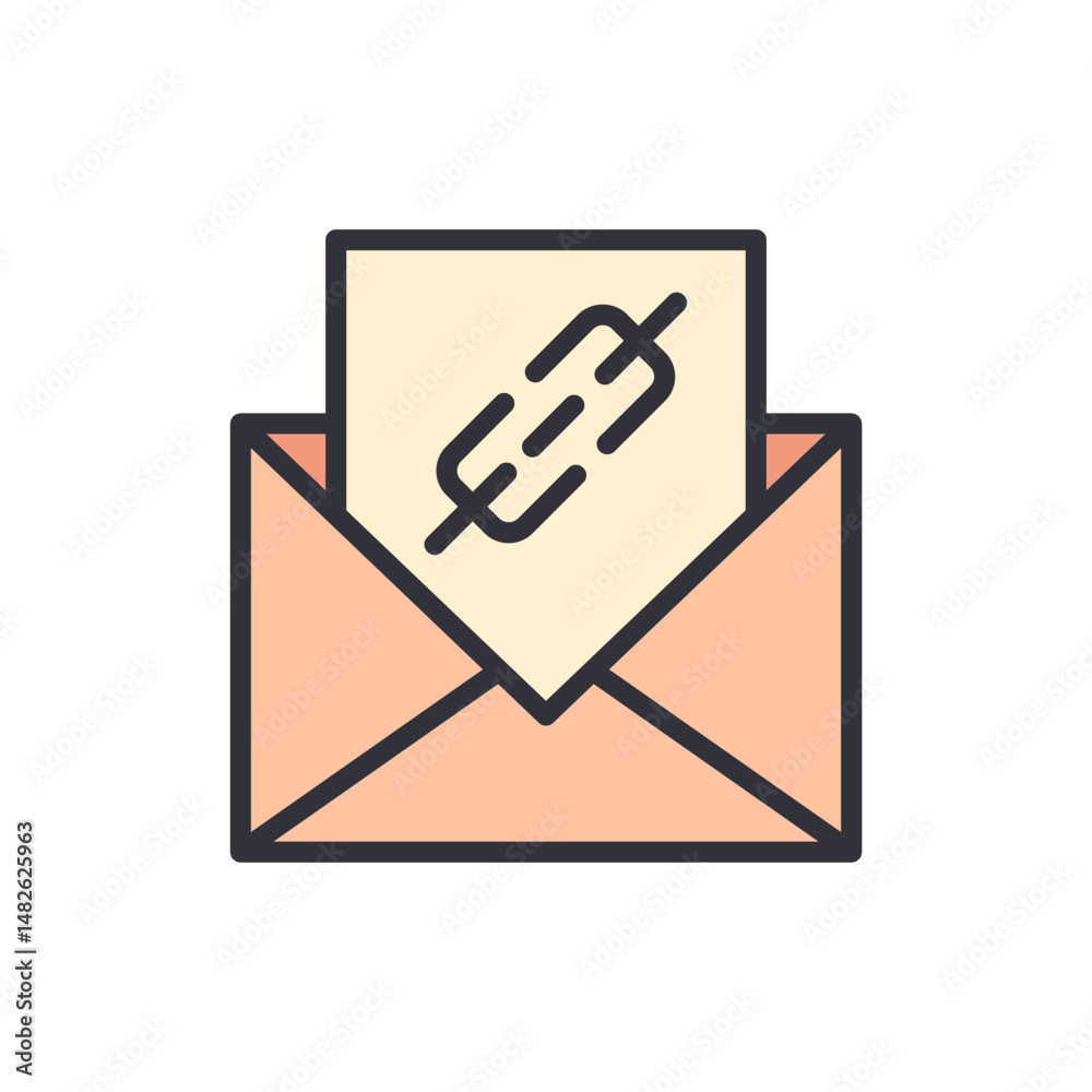 Poster notification about broken link in email with message concept design