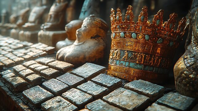 ancient cuneiform tablets museum display High Resolution Picture