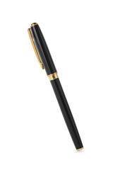 One stylish pen in air isolated on white