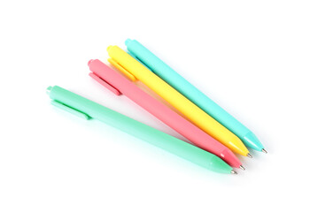 Stylish pens isolated on white. Office supply