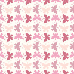 Seamless pattern of doodle butterflies on isolated background. Design for festive occasions, greeting card for Mothers day, Easter, spring and summertime, home and nursery decor, textile, paper craft.