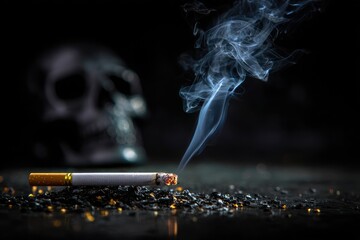 Cigarette a dangerous habit metaphor 