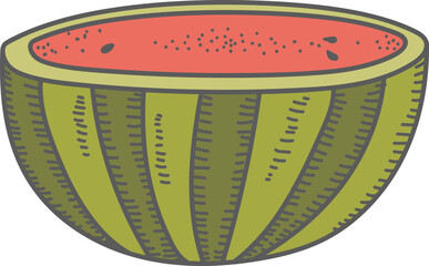 Half Watermelon with Seeds