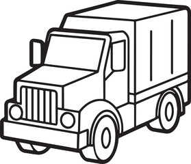 Truck outline vector illustration line art