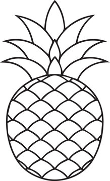 recommend clip art: Pineapple outline vector illustration line art	