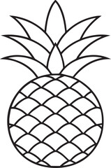 Obraz premium Pineapple outline vector illustration line art 