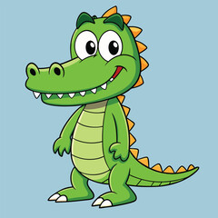 Fototapeta premium crocodile green color cartoon vector
