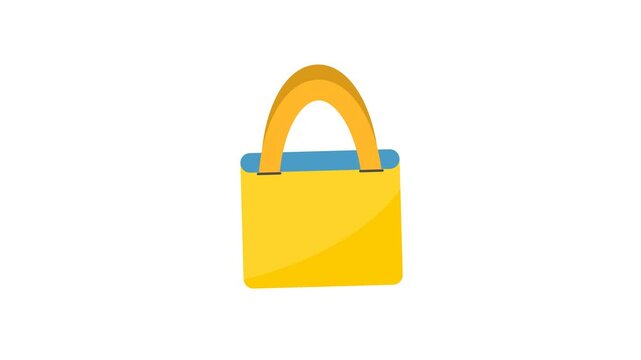 tote bag on white background. yellow tote bag. fashion. simple animation. motion graphics