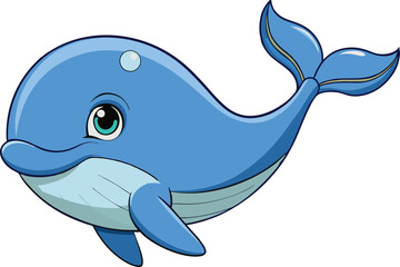 Adorable Cartoon Baby Whale Illustration for Children s Designs