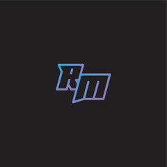monogram logo design amazing esport style RM dinamyc line gaming concept letter