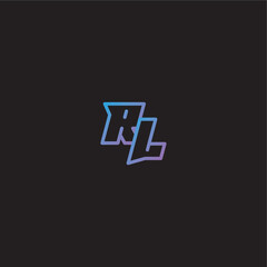 Obraz premium monogram logo design amazing esport style RL dinamyc line gaming concept letter