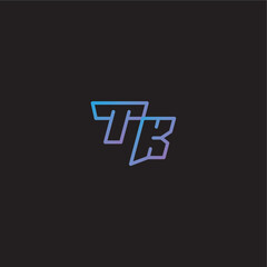 monogram logo design amazing esport style TK dinamyc line gaming concept letter