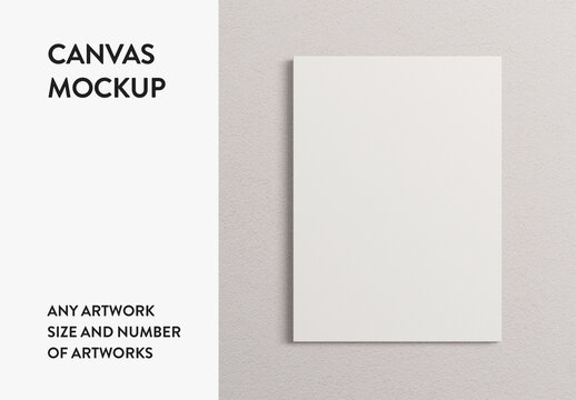 Any Canvas Size Print Interior Wall Art Poster Room Mockup Template
