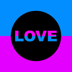 Vector text illustration for Love.