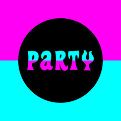 Vector text illustration for Party.