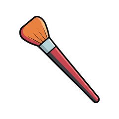 Makeup brush vector illustration. Beauty cosmetic brush for face makeup, fashion tool for foundation, powder, or blush.

